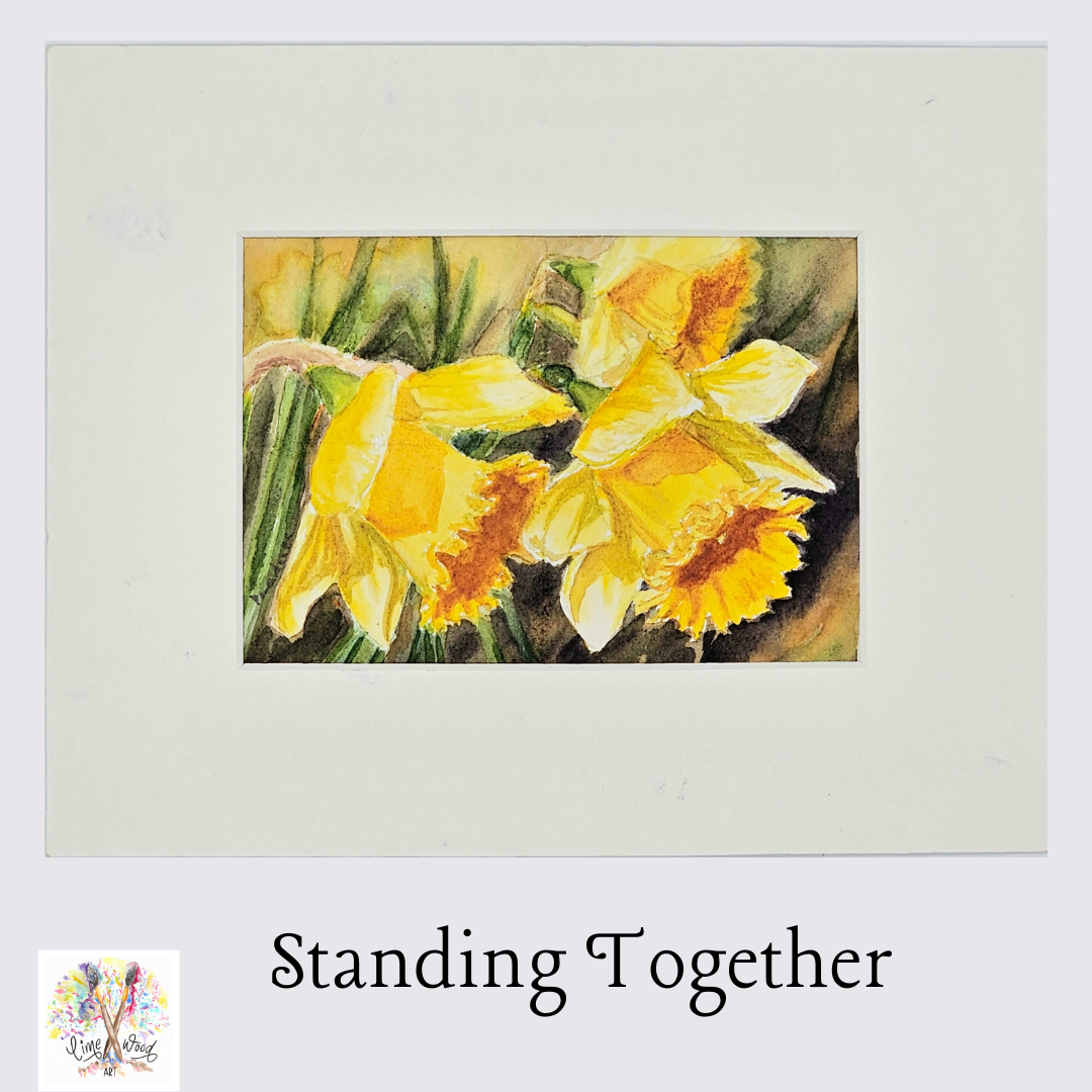 Standing Together- original watercolour painting- 4x6 inches