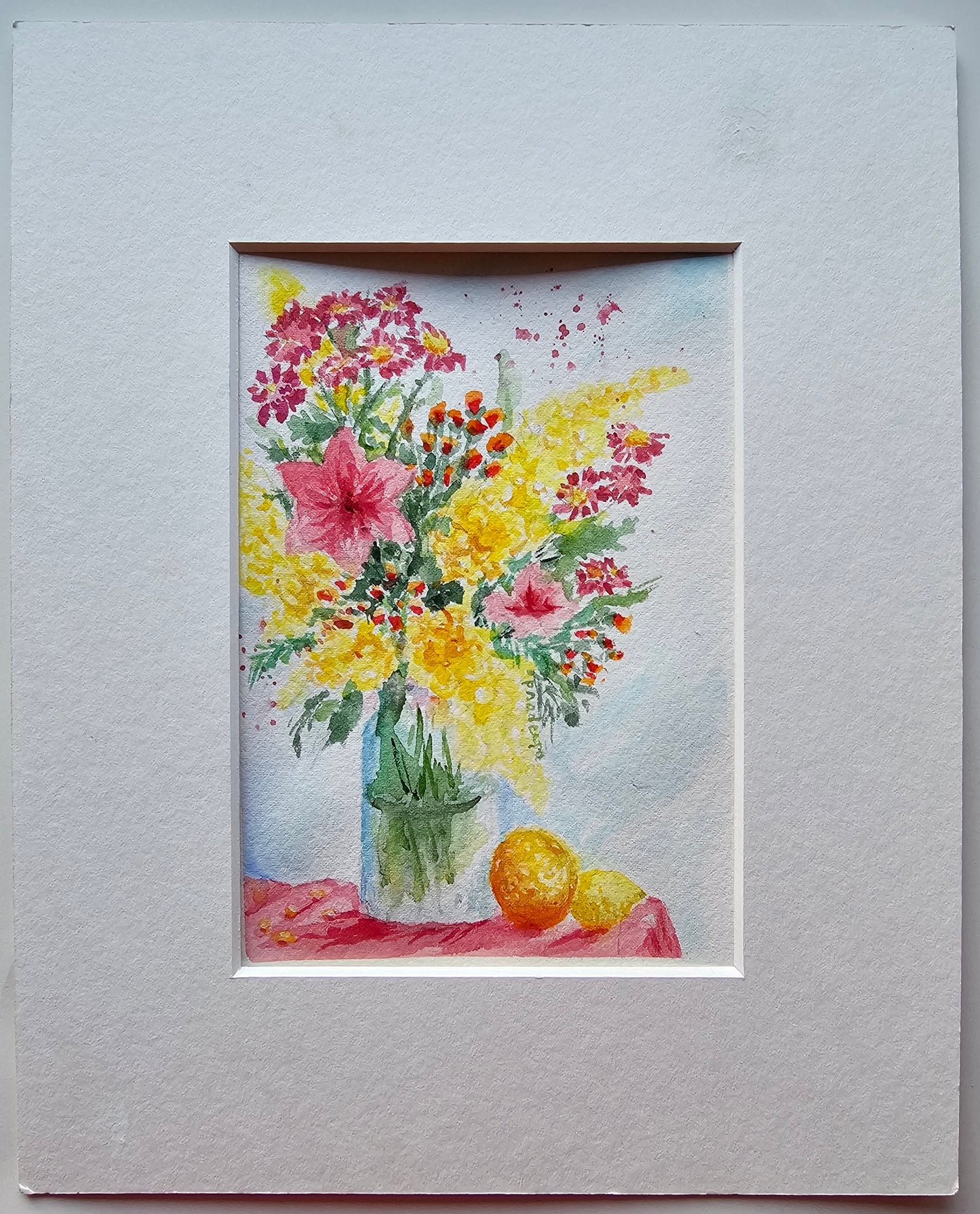 Fruitful Flowers - original watercolour painting, framed