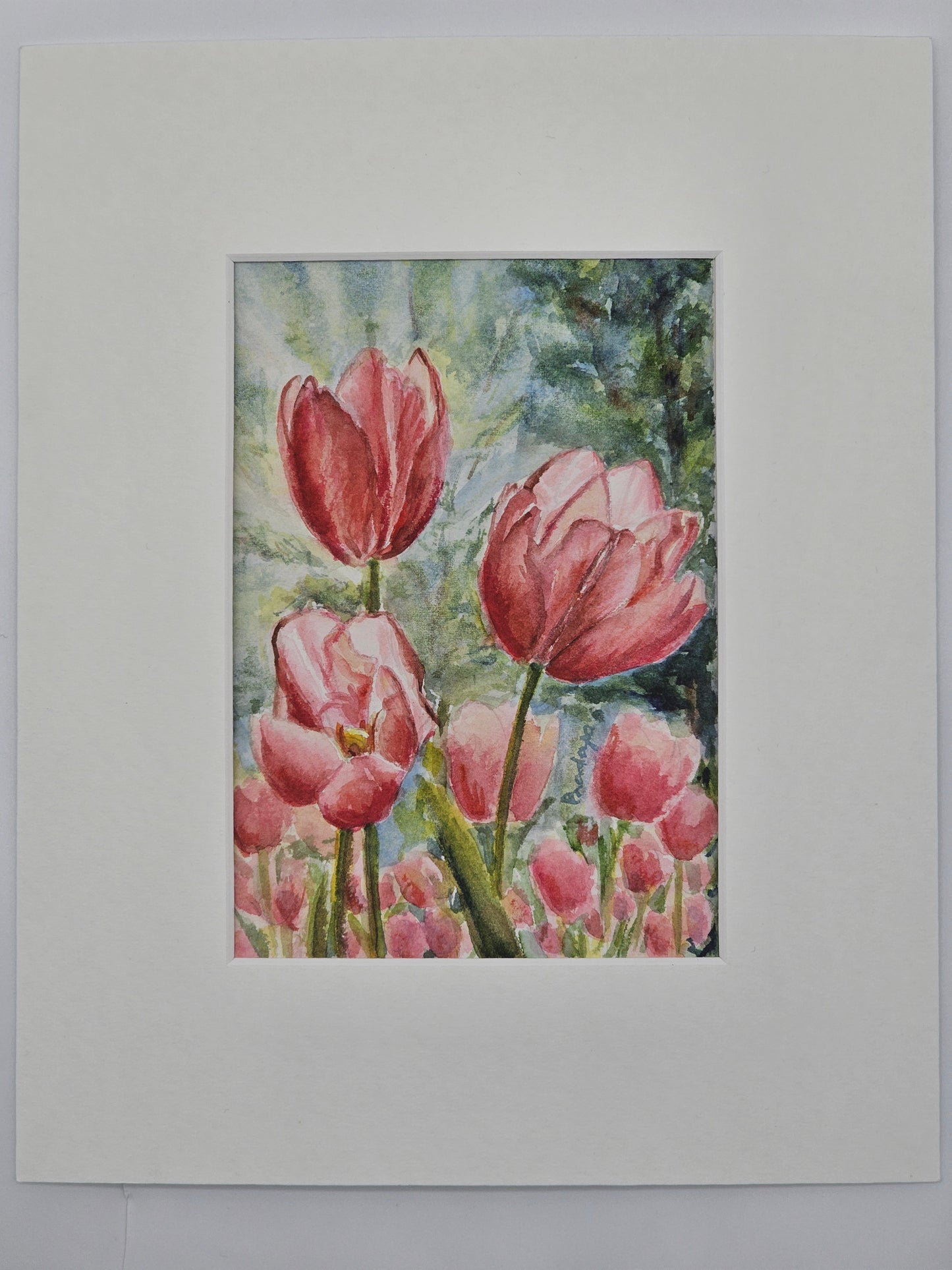 Tulip Meadows - original watercolour painting- 4x6 inches