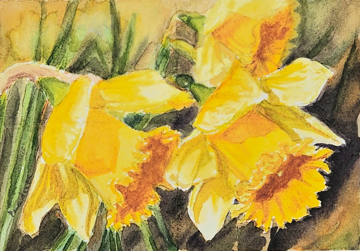 Standing Together- original watercolour painting- 4x6 inches