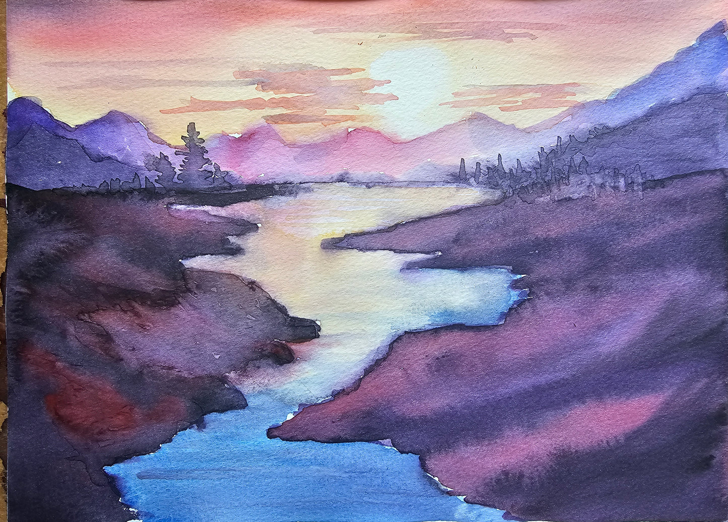 Sunset By The River painting workshop- Mon 28 Sept - 10 am