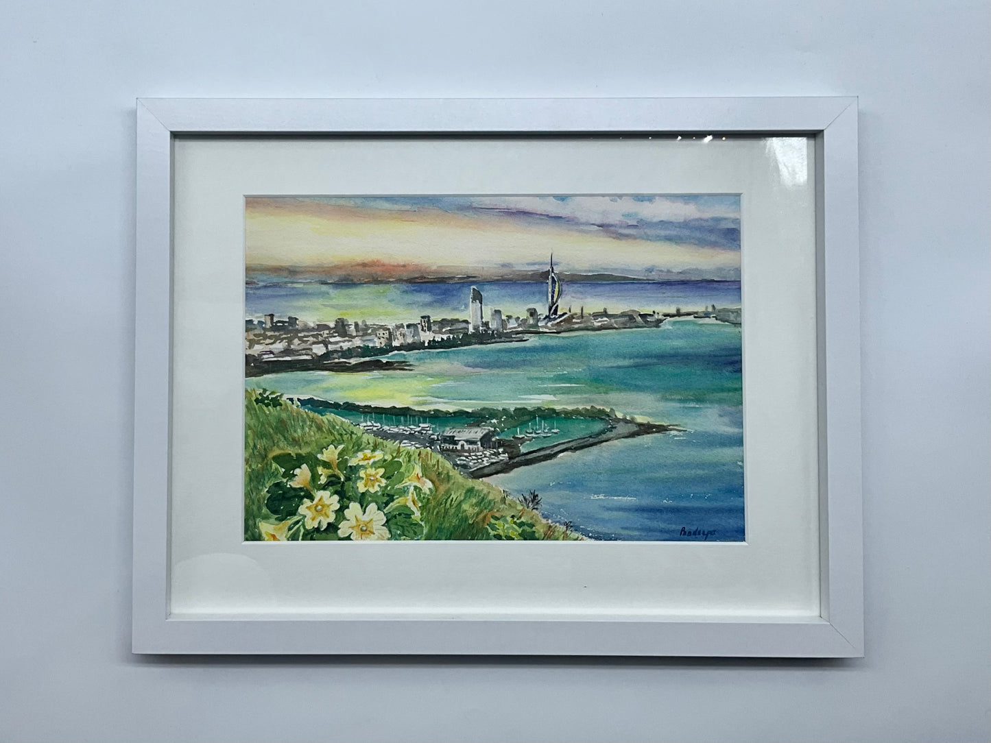 CATCHING THE LAST LIGHT- Original watercolour painting/ Spinnaker Tower/ Portsmouth