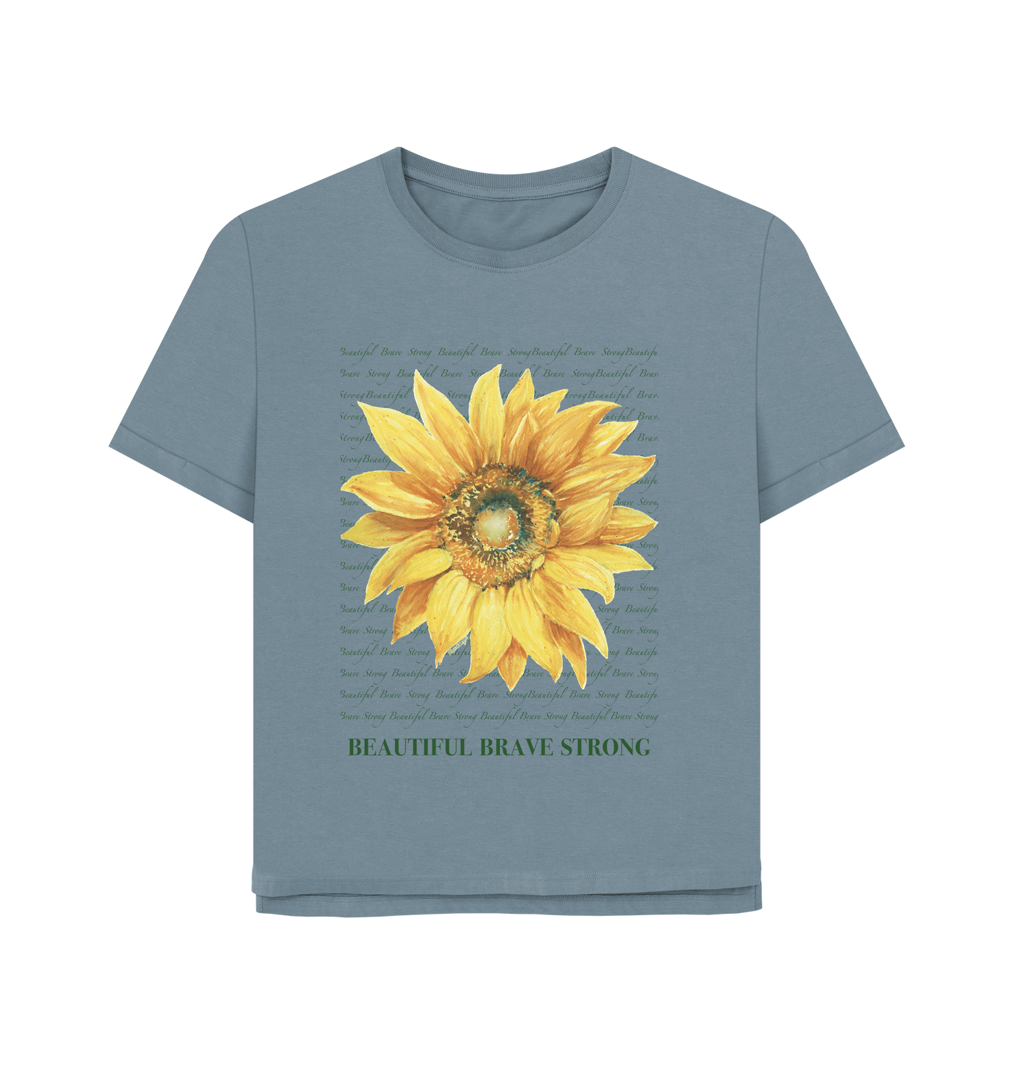 Stone Blue Printed T-shirt Front