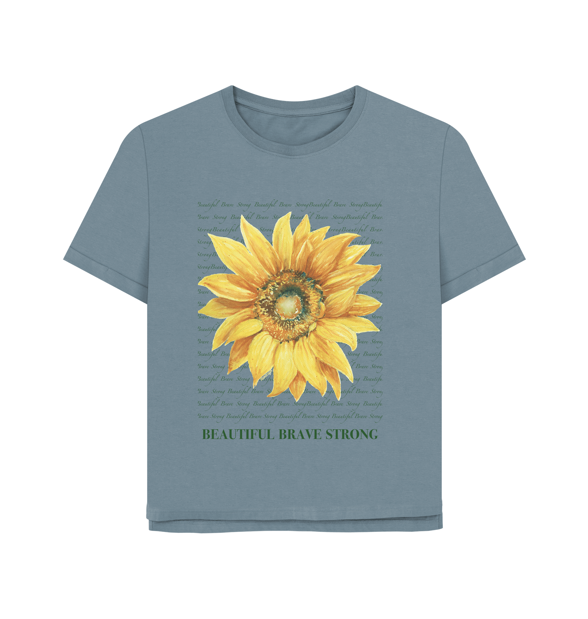 Stone Blue Printed T-shirt Front