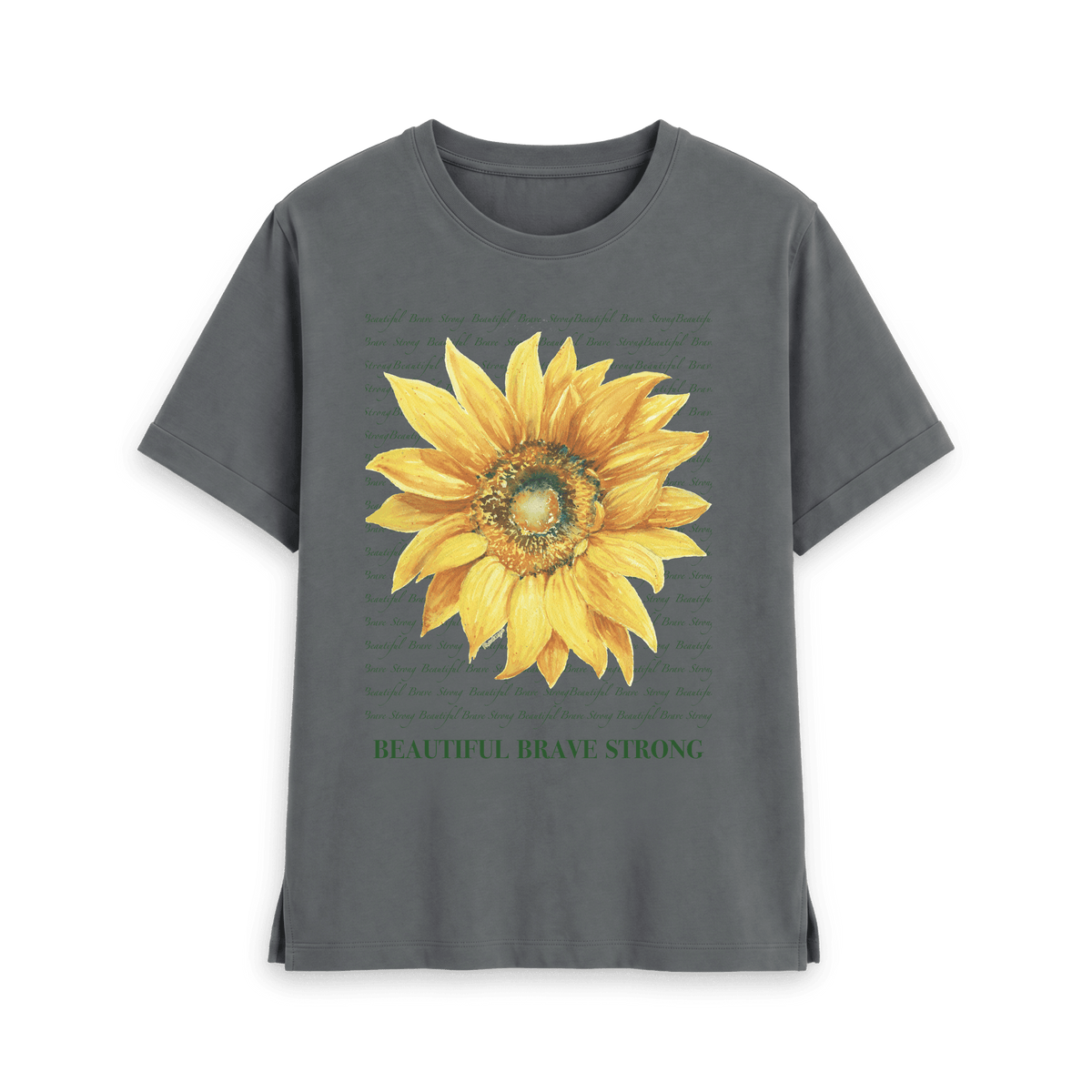 Slate Grey Printed T-shirt Front