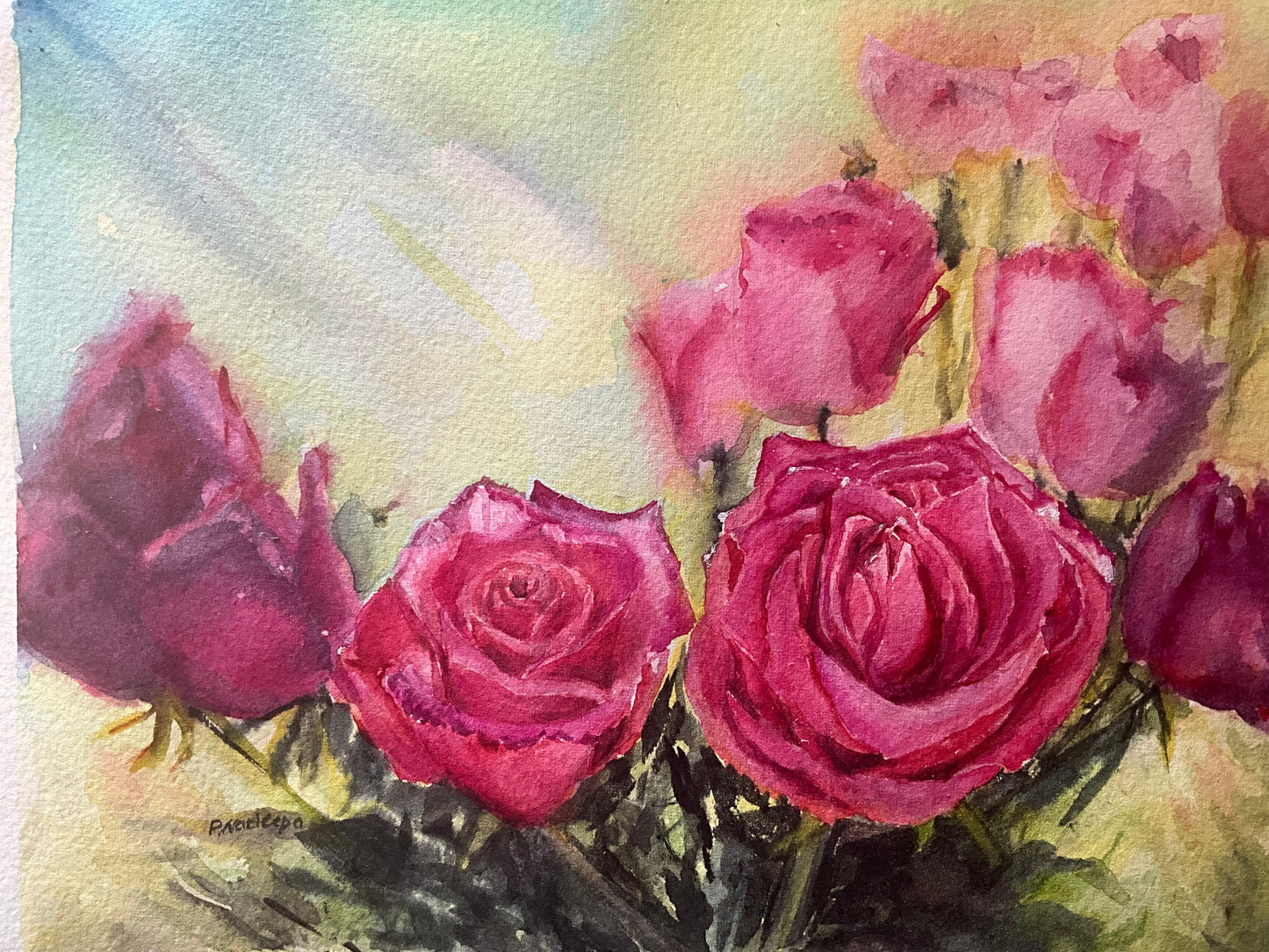 Roses Roses Everywhere- original watercolour painting