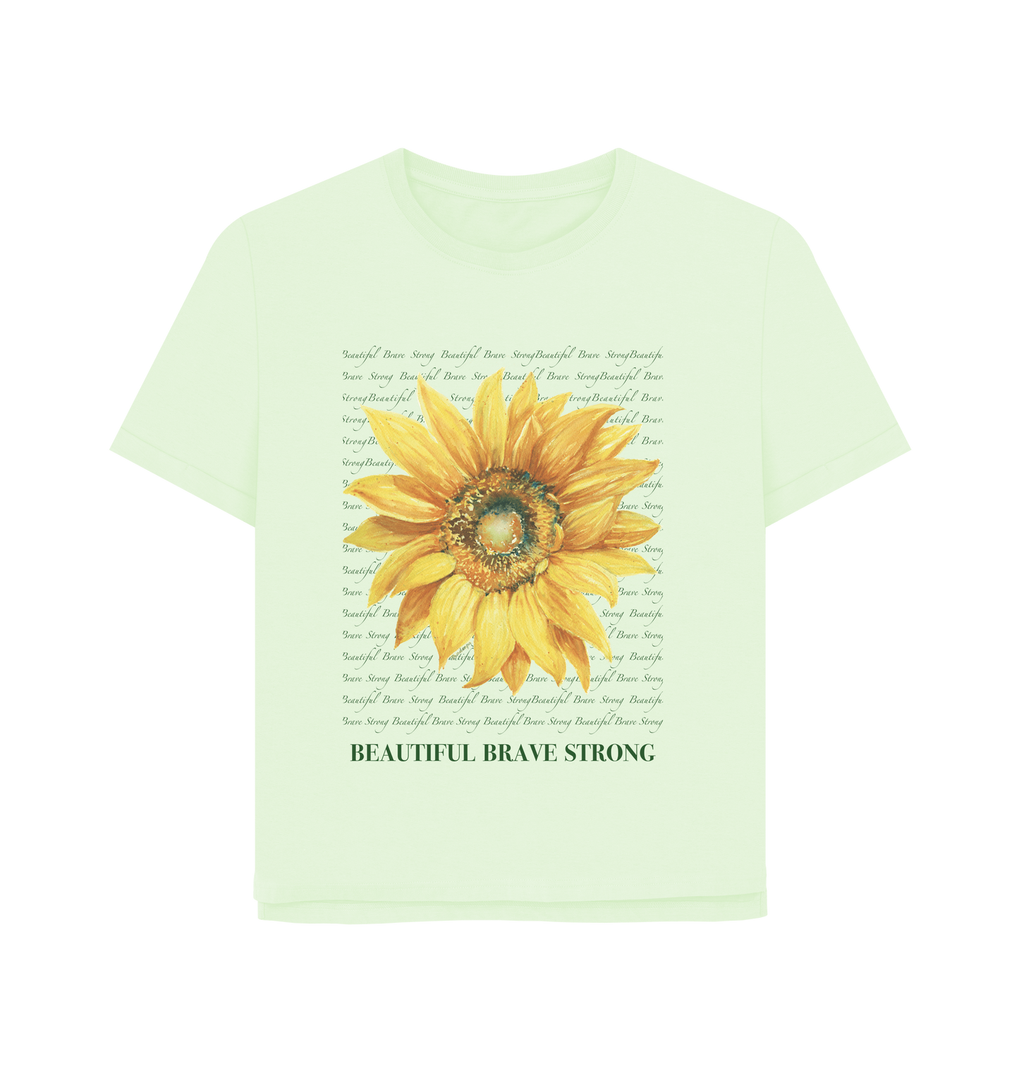 Pastel Green Printed T-shirt Front