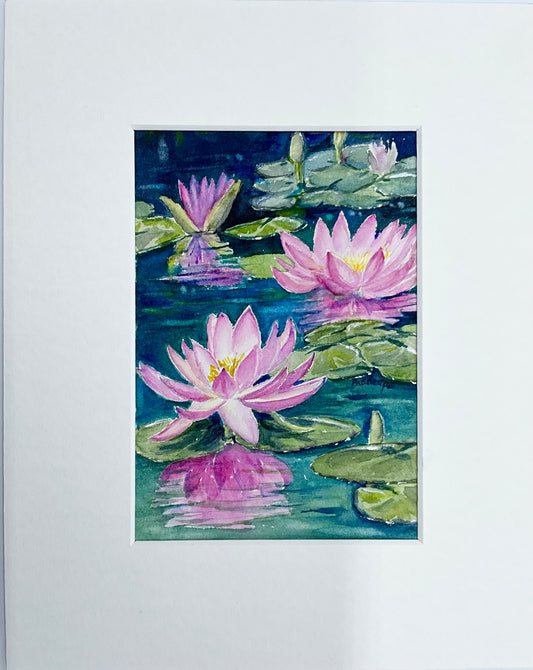 Summertime with Lilies - original watercolour painting