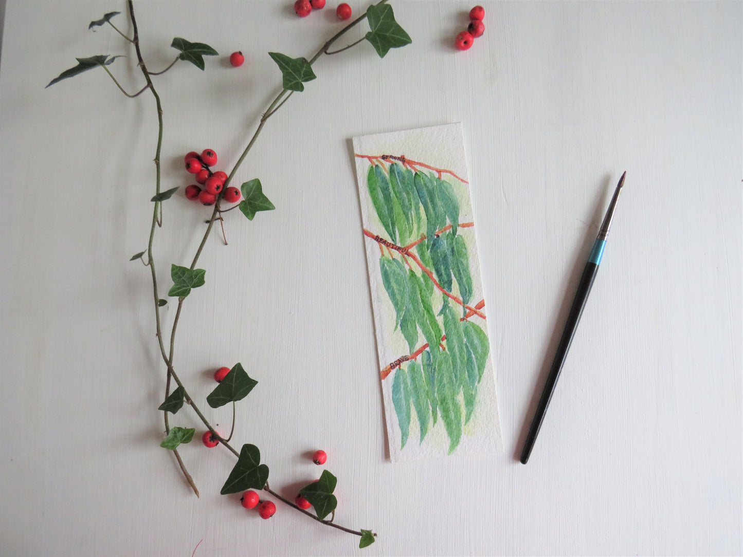 Euclyptus / Gum Tree bookmark - Original Watercolour painting