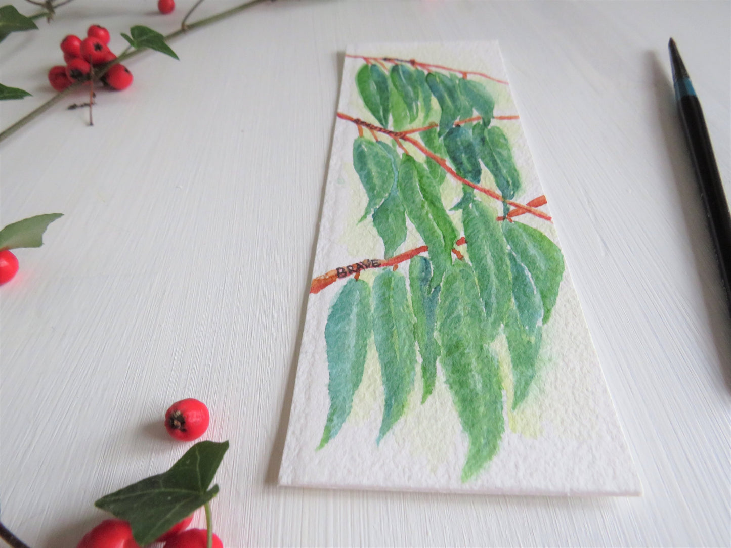Euclyptus / Gum Tree bookmark - Original Watercolour painting