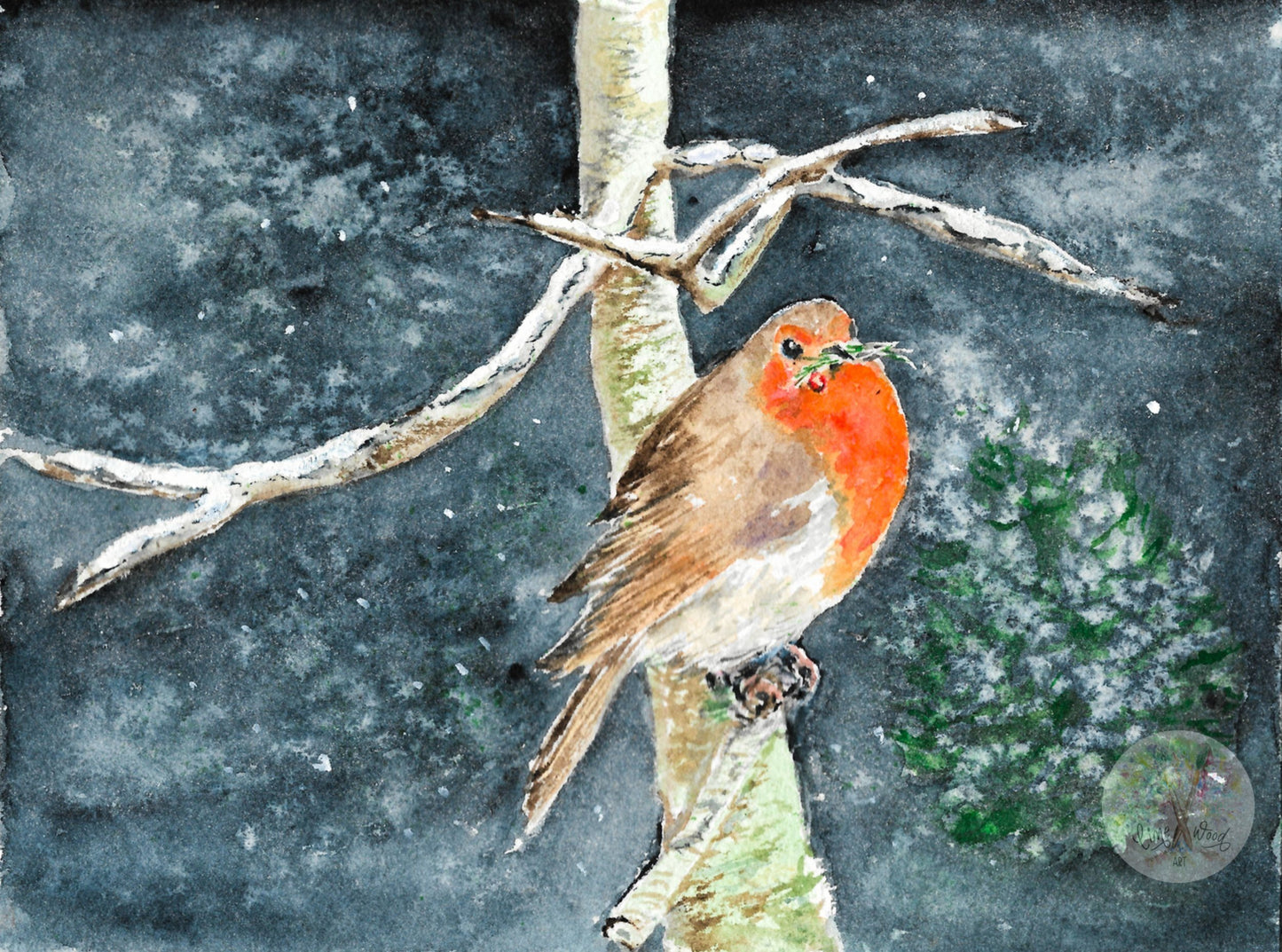 Winter Robin - Original Watercolour Painting