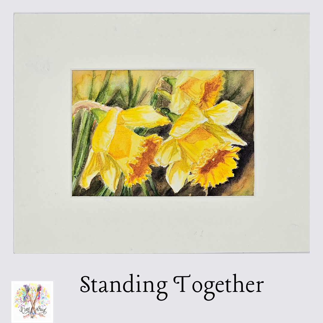 Standing Together-  original watercolour painting- 4x6 inches