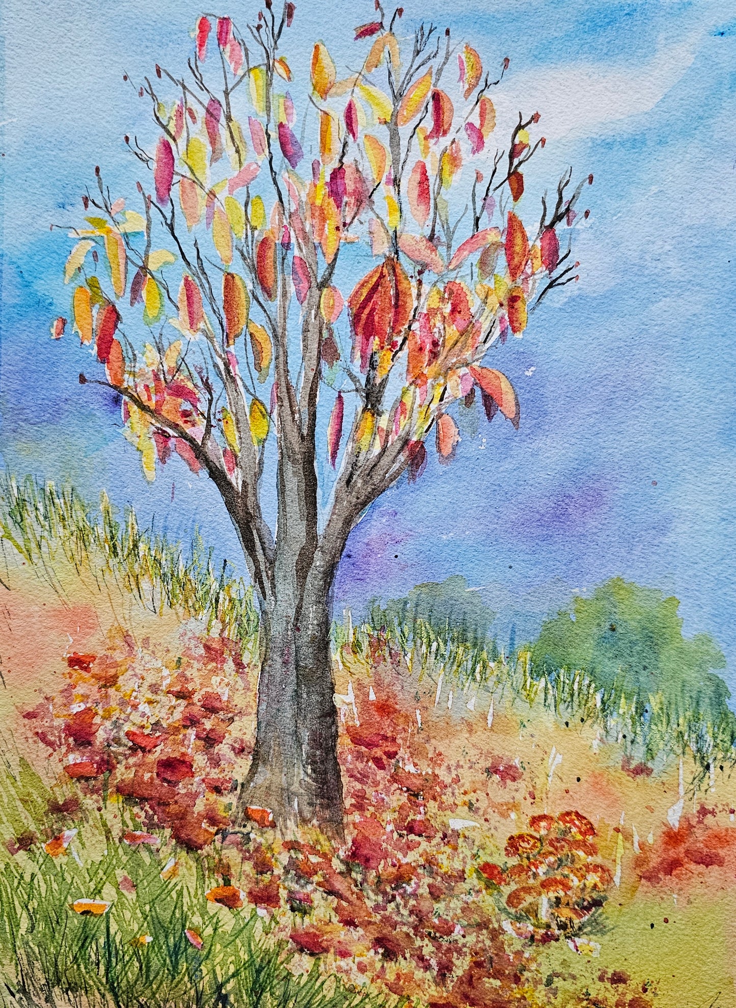 Autumn’s End- Original Watercolour Painting, 9 x12 inches approx.