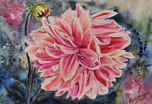 The Centre of Attention - original watercolour painting- 4x6 inches