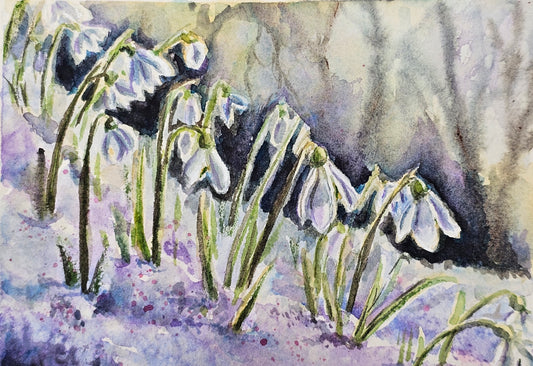Hello Spring - original watercolour painting- 4x6 inches