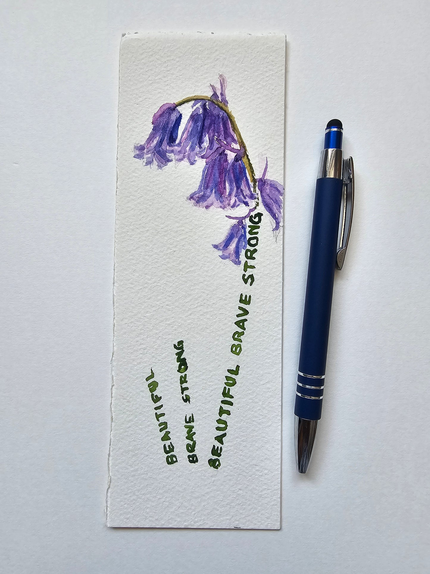 Bluebell bookmark -Original watercolour painting