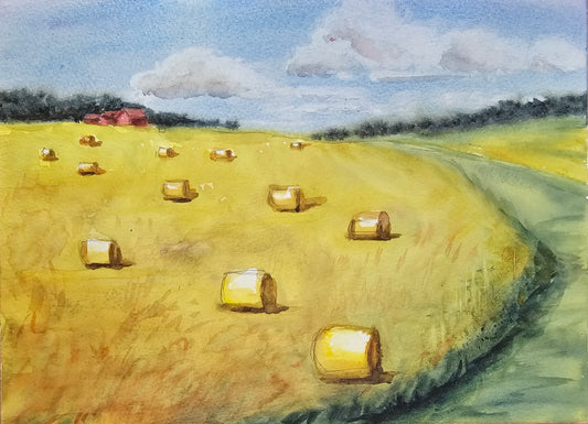 Haybale Field Watercolour Workshop- Fri 5 Sept- 7 pm