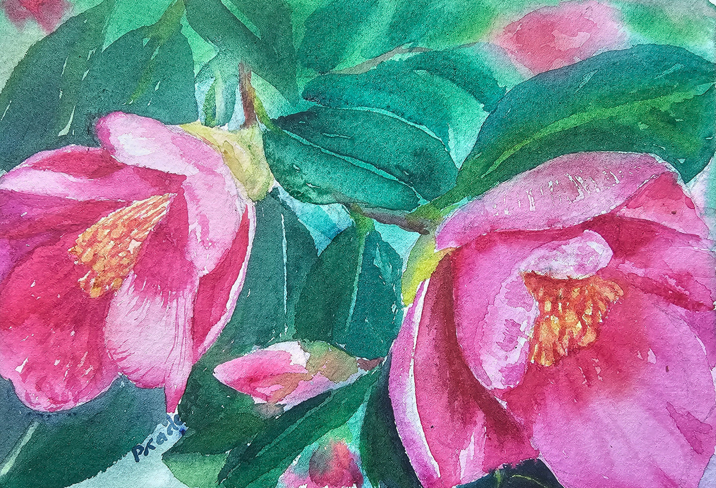 Blooming In Winter -  original watercolour painting- 4x6 inches