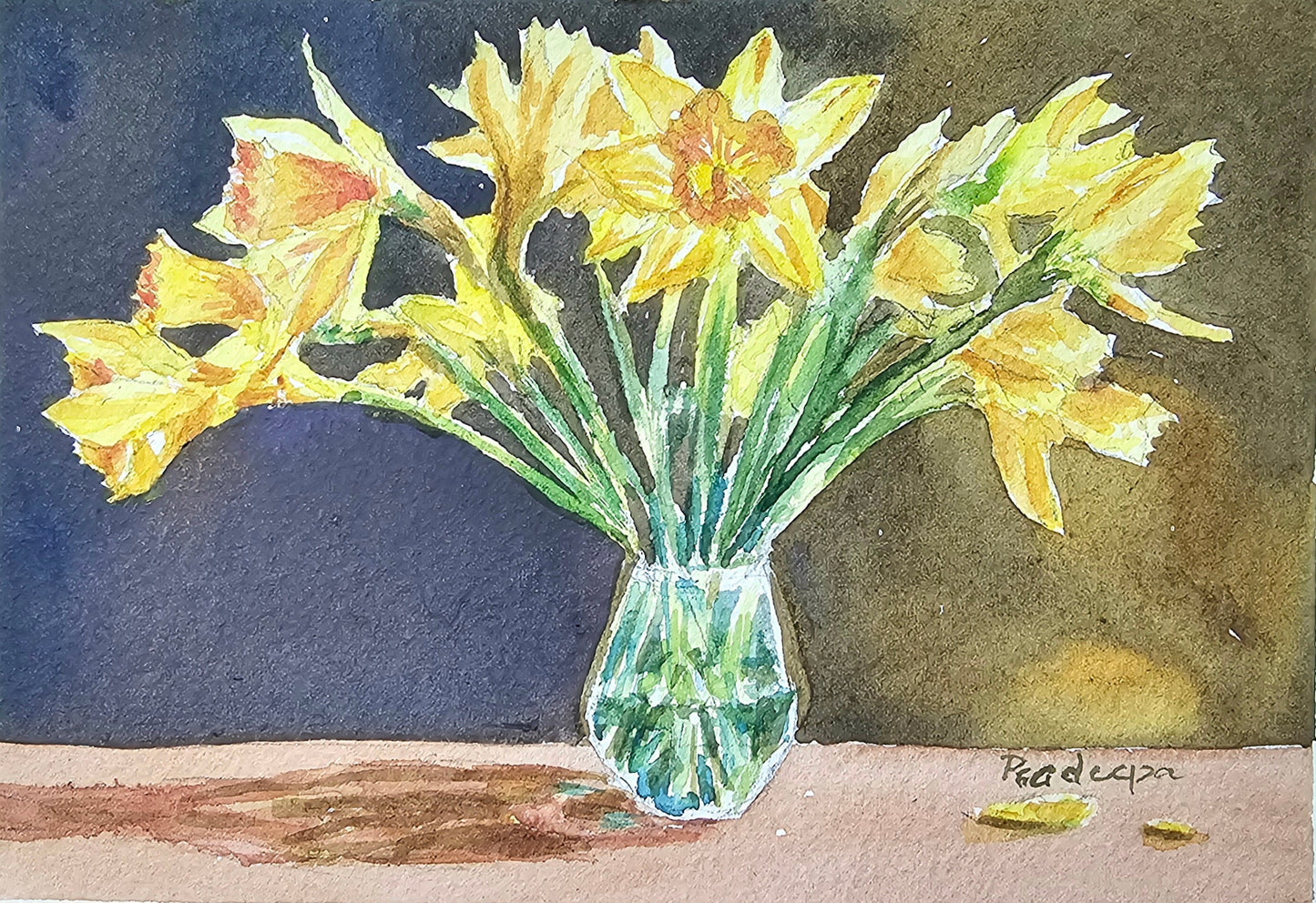 Daffodil Sunshine-  original watercolour painting- 4x6 inches
