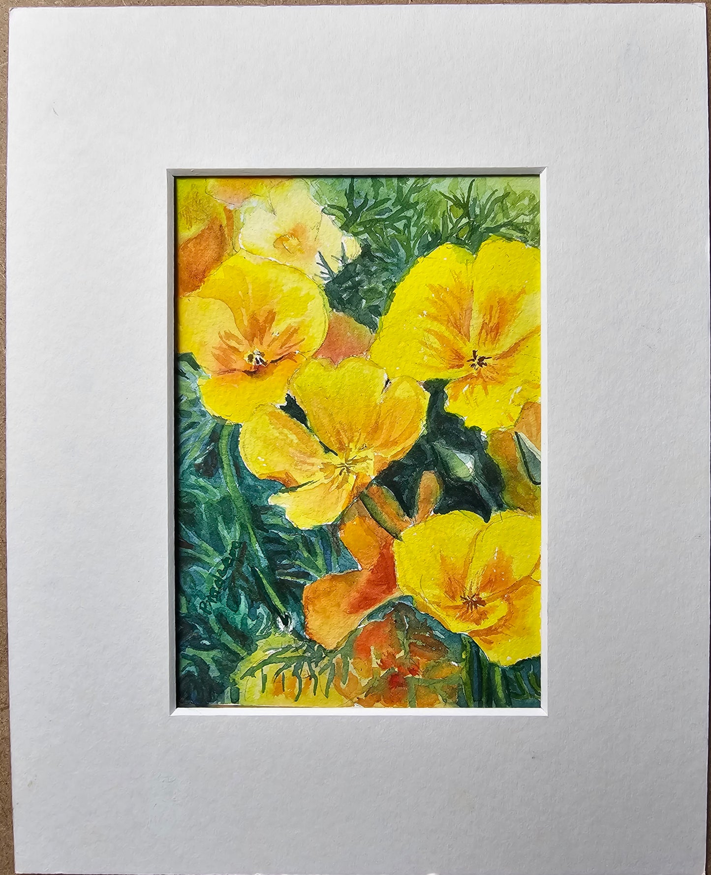 With Love From California -  original watercolour painting- 4x6 inches