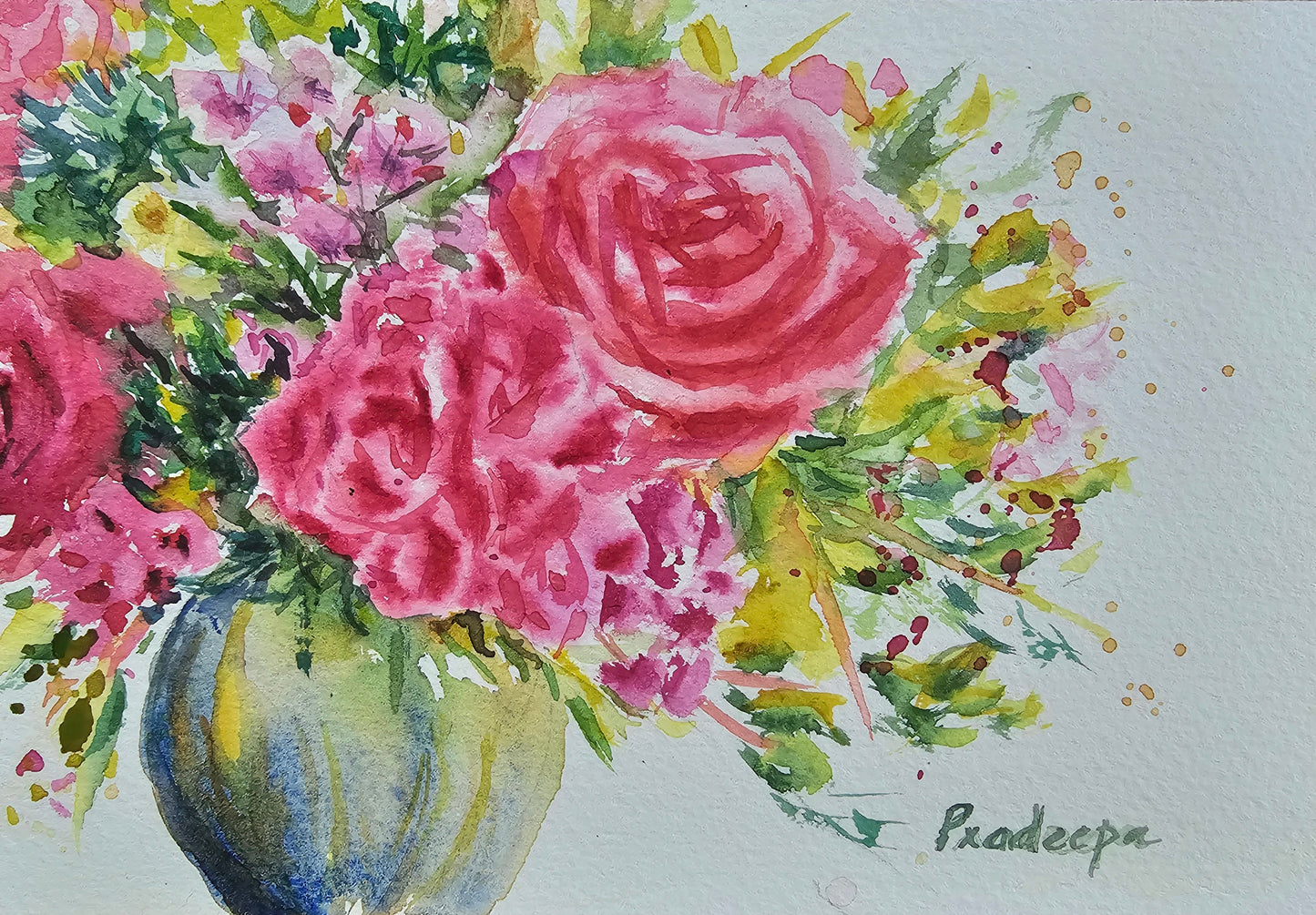 Overflowing -  original watercolour painting- 4x6 inches