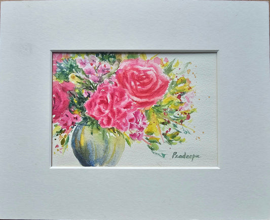 Overflowing -  original watercolour painting- 4x6 inches