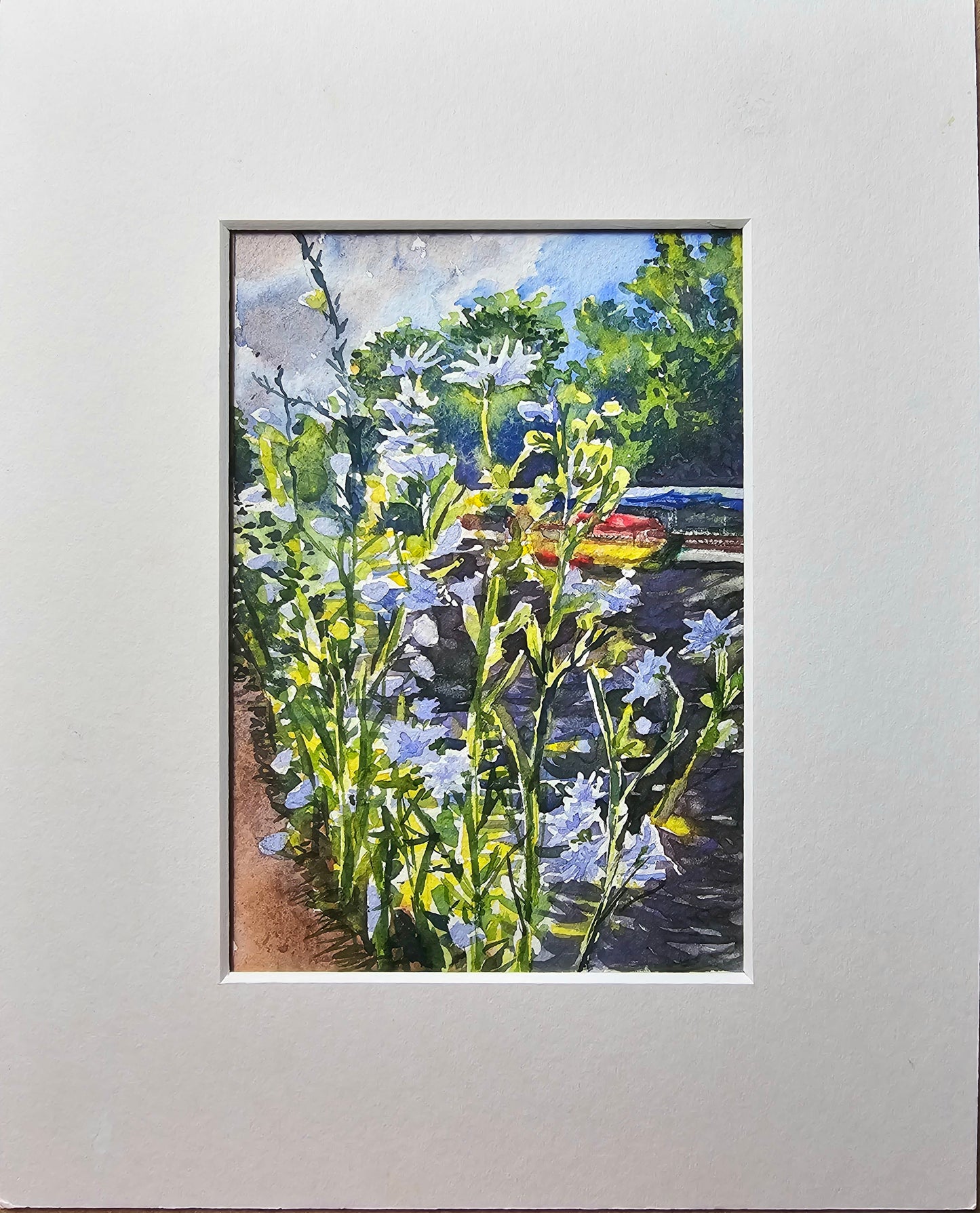 Riverside Chicory -  original watercolour painting- 4x6 inches