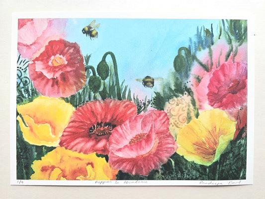 POPPIES IN ABUNDANCE- Limited Edition Fine Art Print- A3 & A4 size