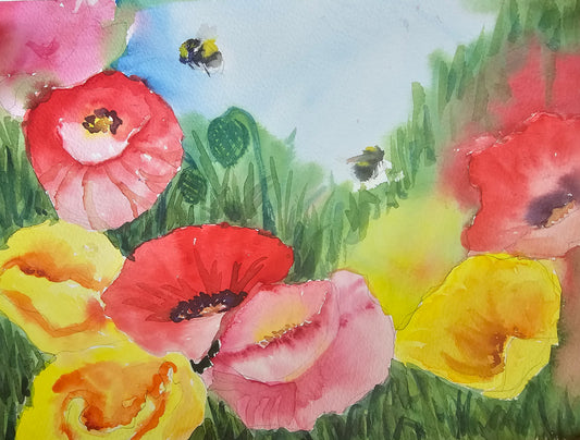 Poppies painting workshop- Thurs 18 &25 June - 10 am