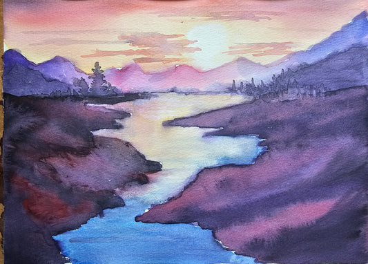 Sunset By The River painting workshop- Mon 28 Sept - 10 am