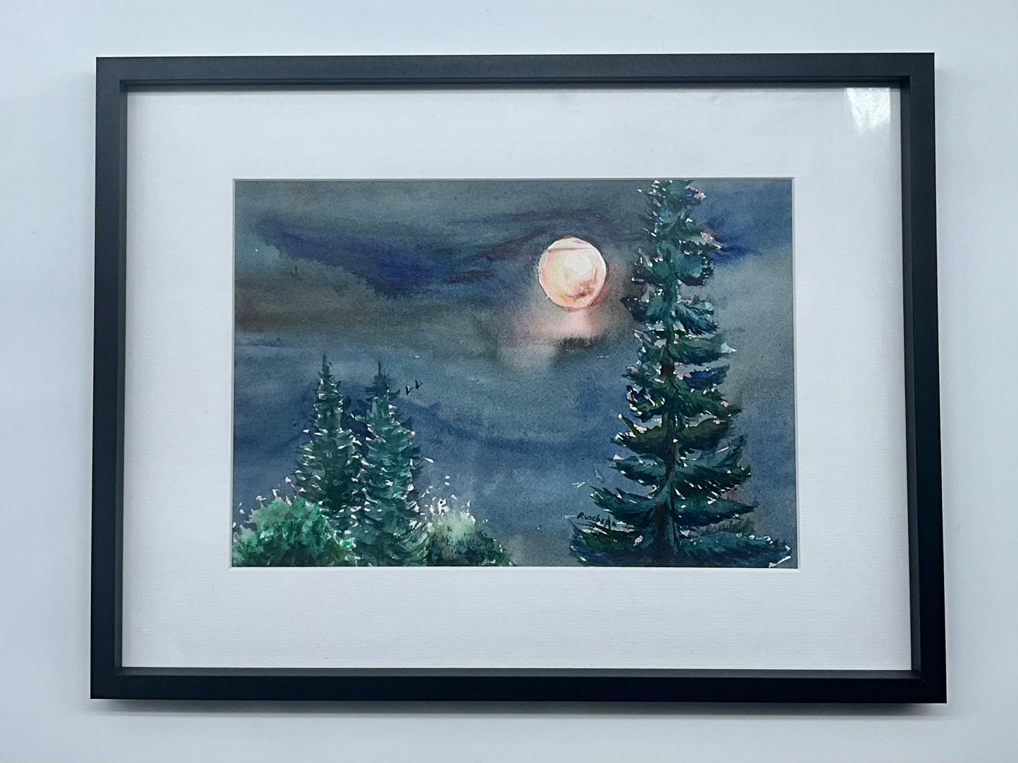 Walking Under A Red Moon- original watercolour