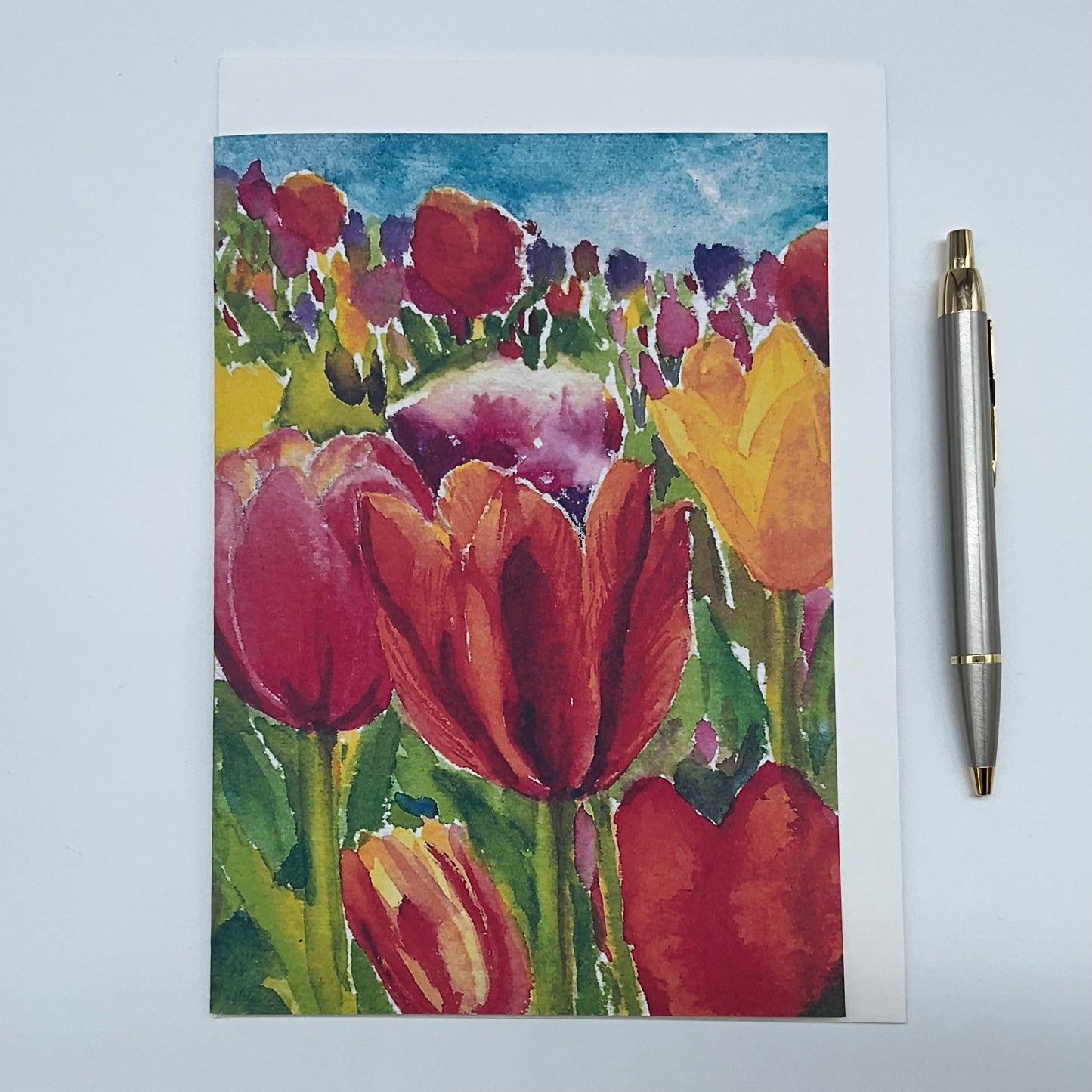 Greeting card- Colour Feast of Tulips