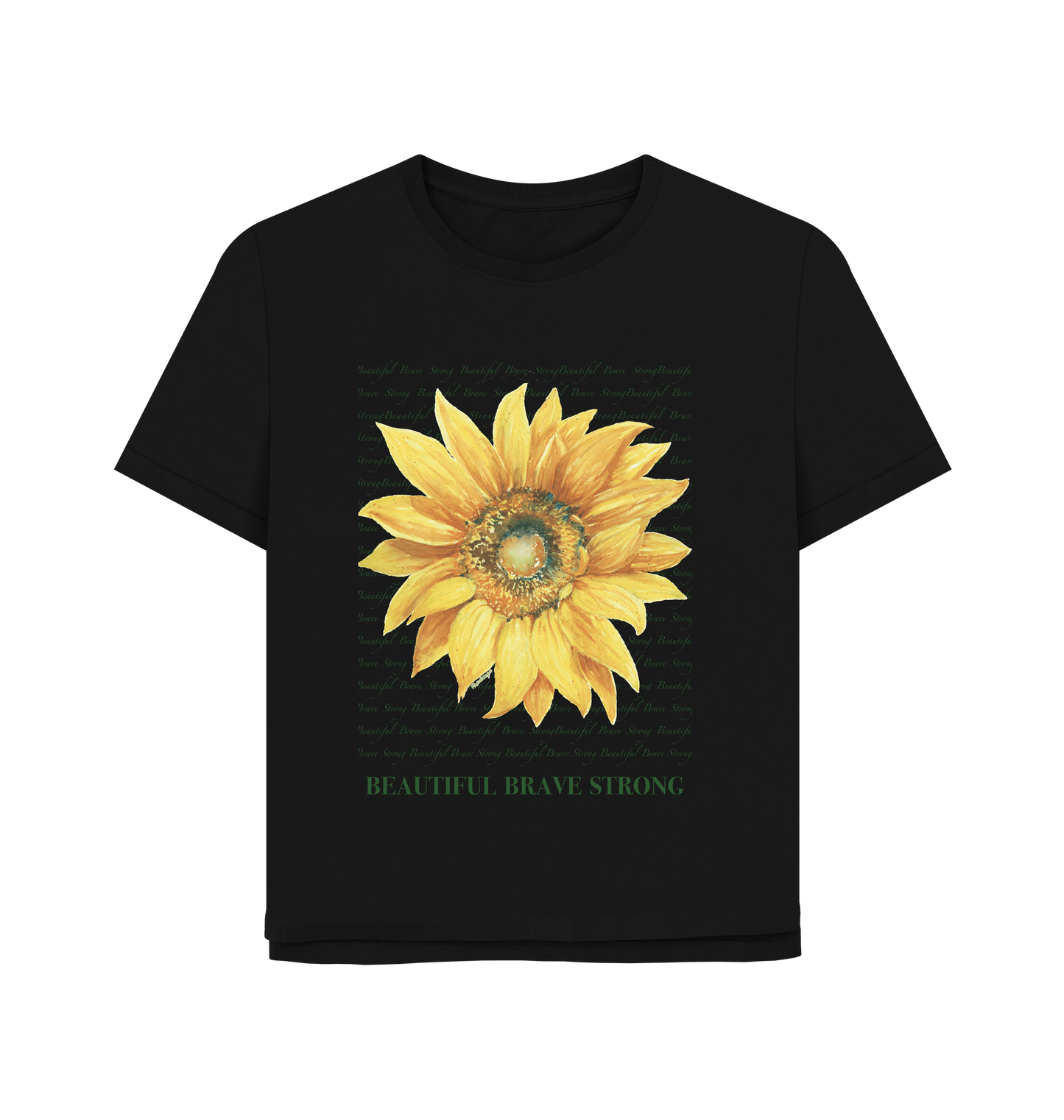 Black Printed T-shirt Front