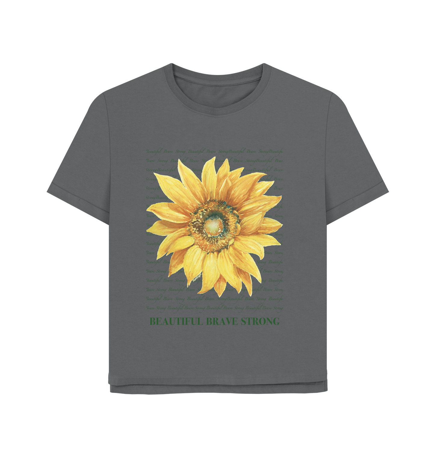 Slate Grey Printed T-shirt Front