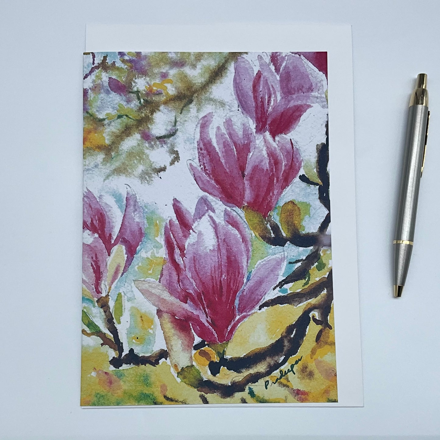 Greeting card- Buzzing Around Magnolias