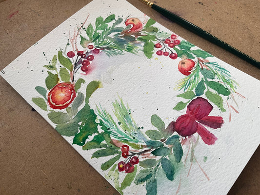 Christmas card painting workshop- Fri 14 Nov- 7 pm