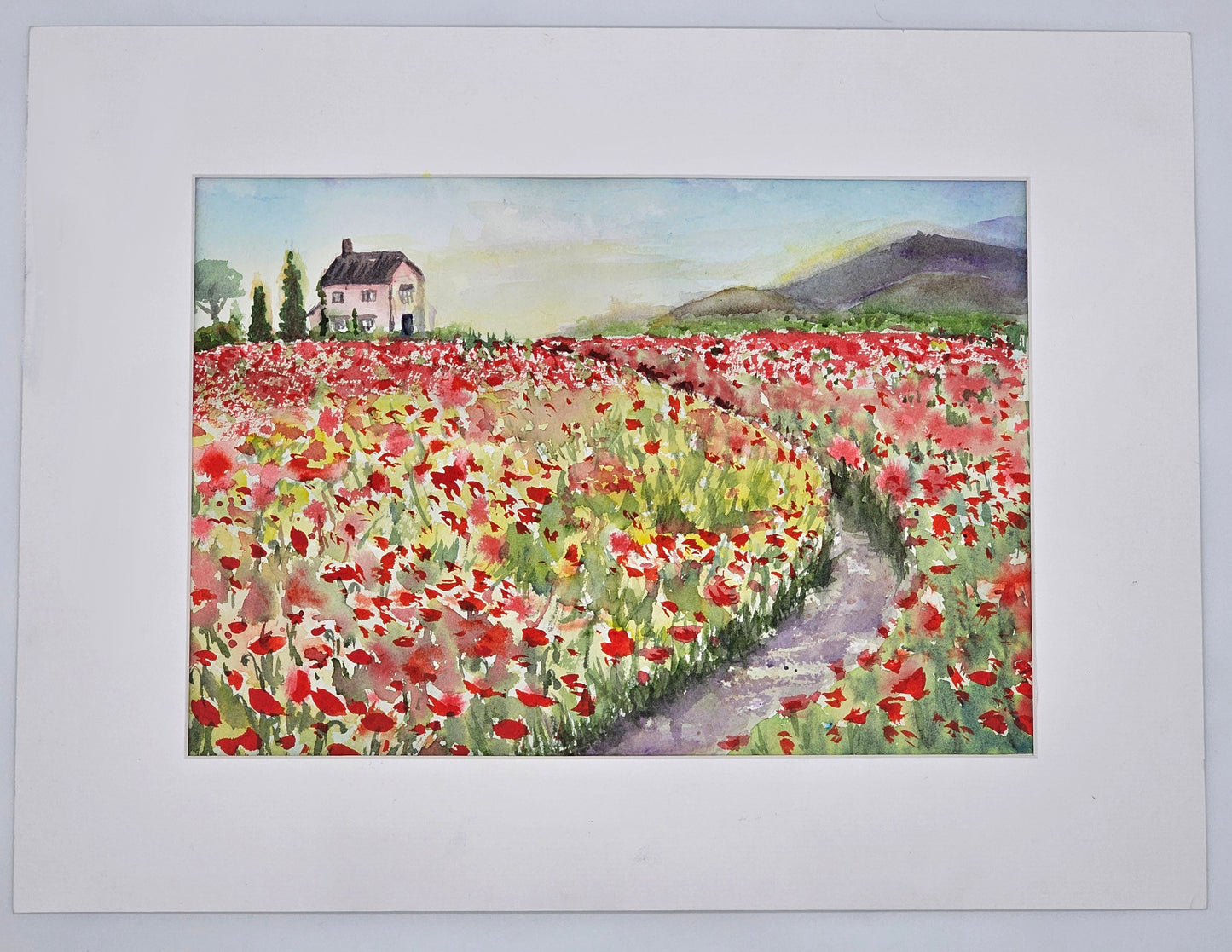 Poppy field painting