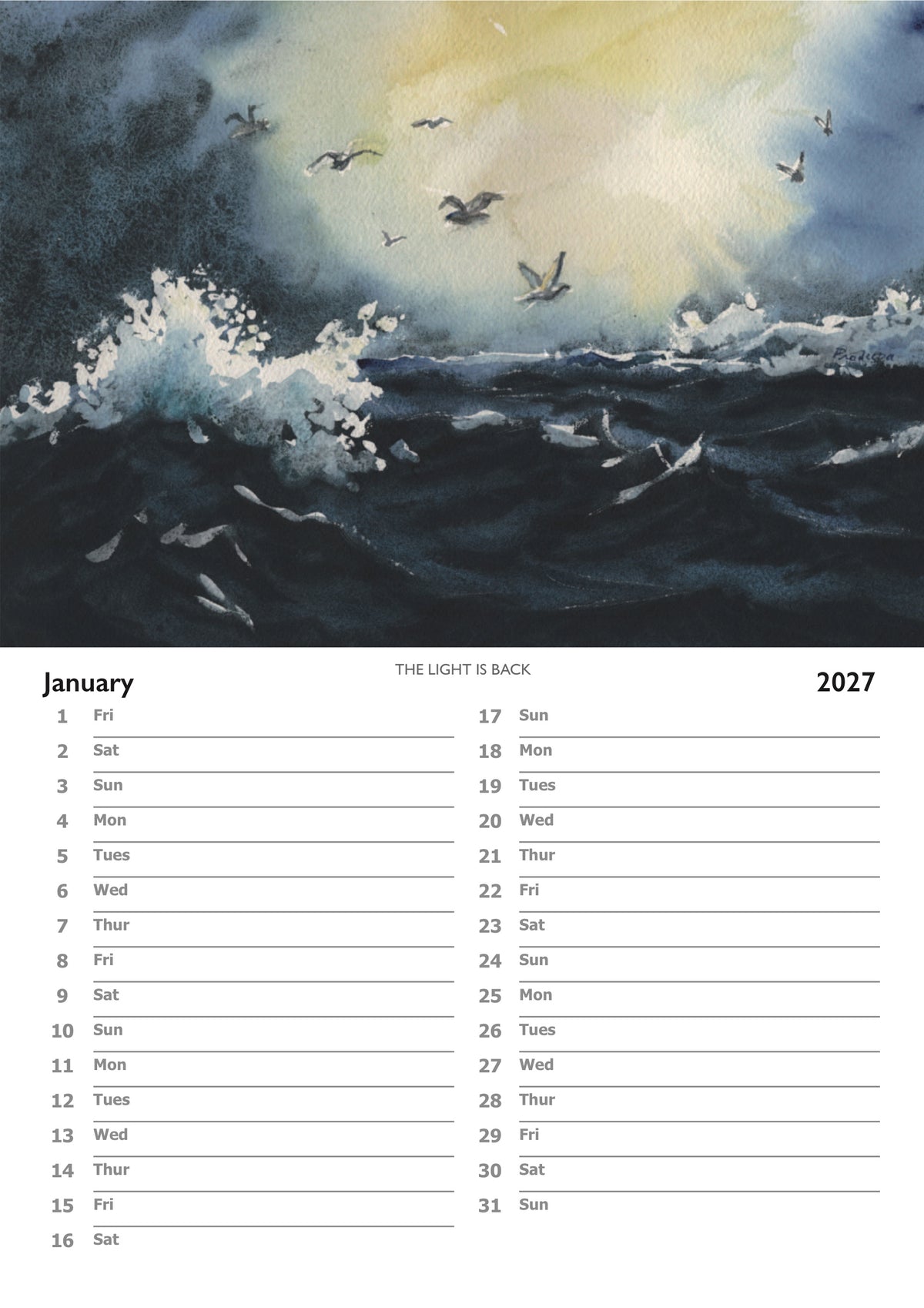 2027 Calendar by Limewood Art