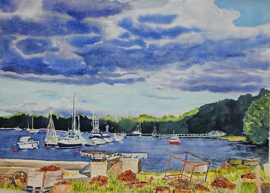 Journeying Through Buckler’s Hard - Original Watercolour Painting, 75x56 cm approx.