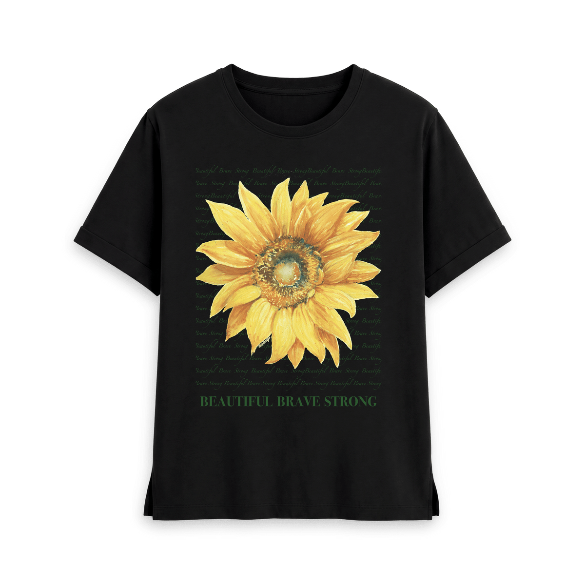 Black Printed T-shirt Front