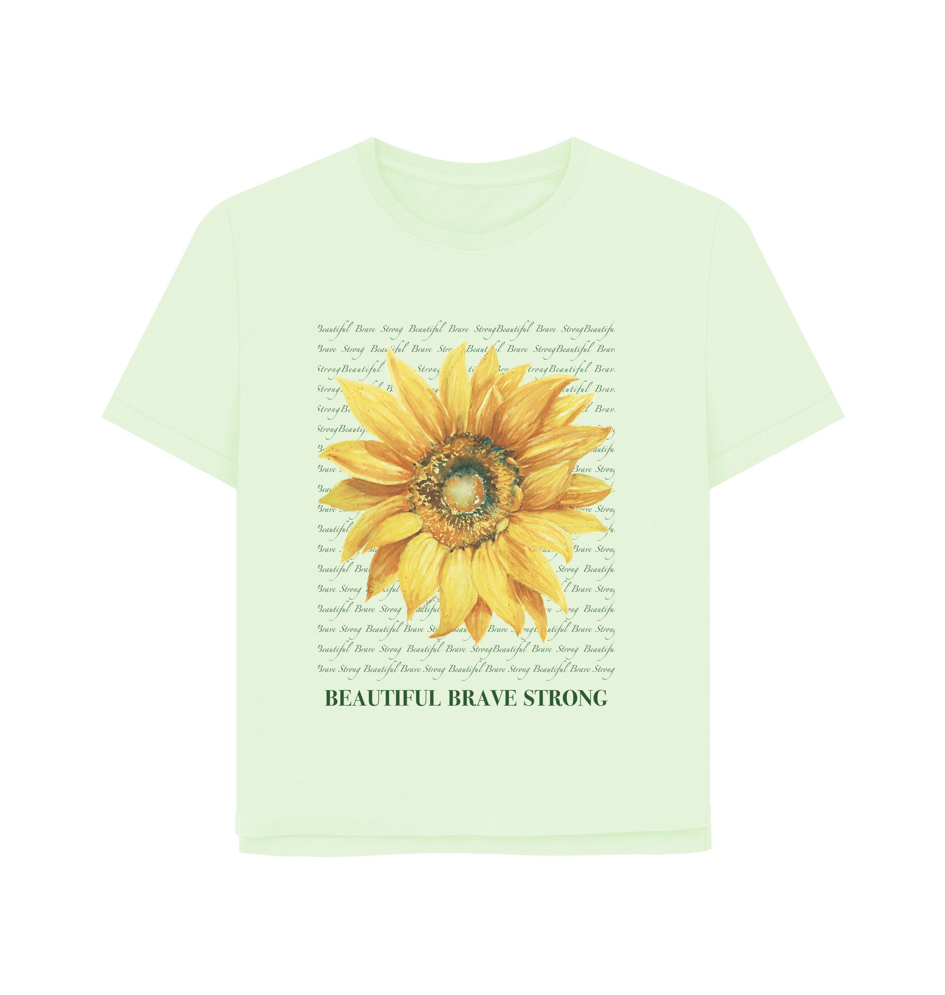 Pastel Green Printed T-shirt Front