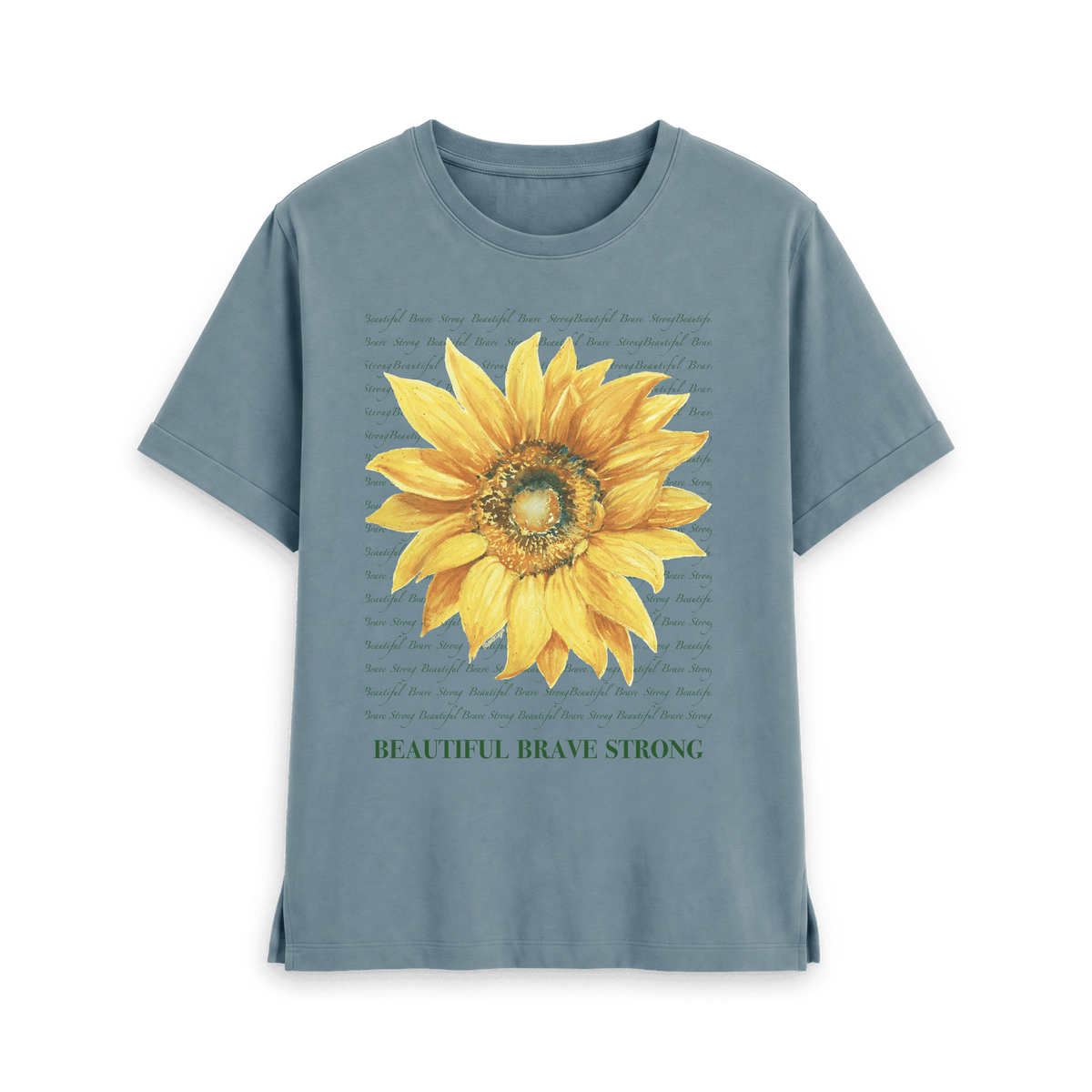 Stone Blue Printed T-shirt Front