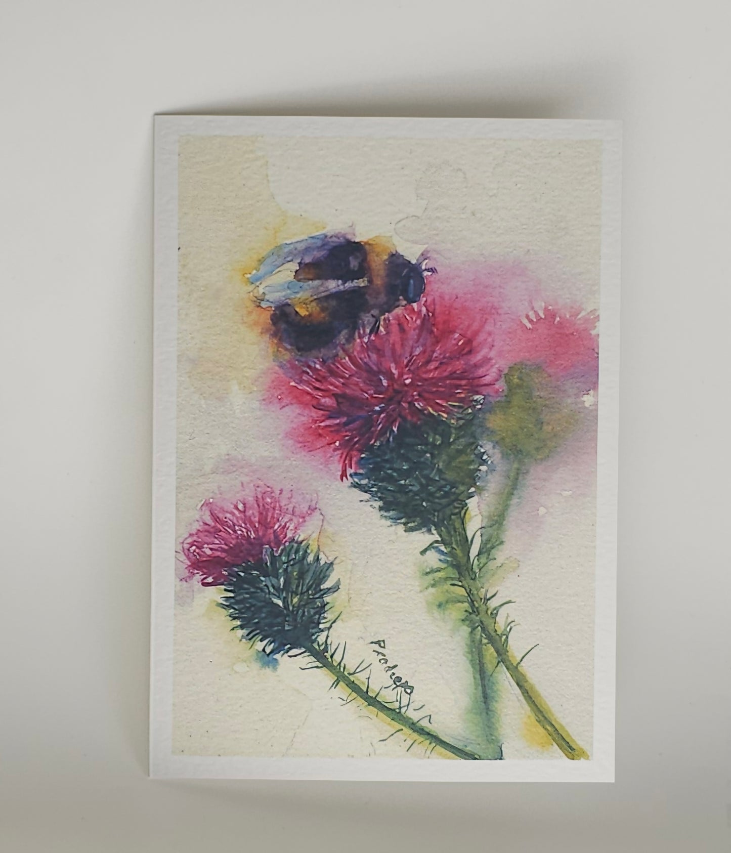 Greeting card- Thistle and Bee