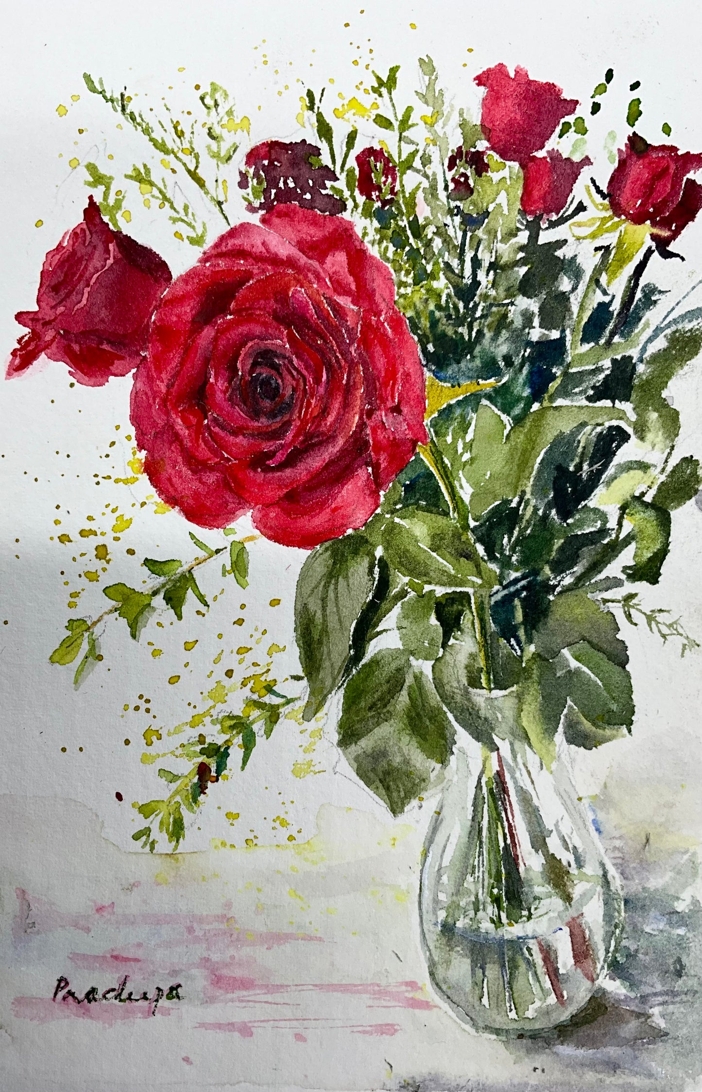 Red Roses - original watercolour painting