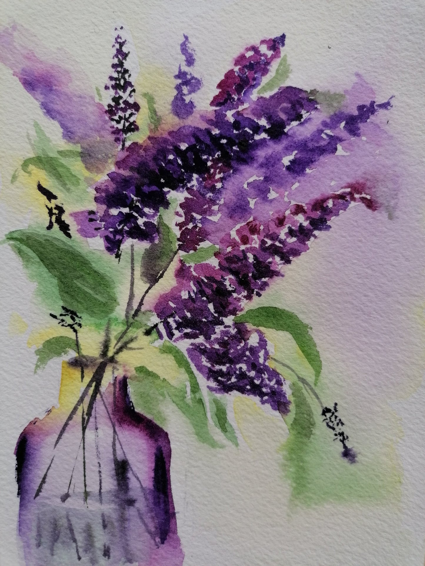 Lively Buddleia - original watercolour painting