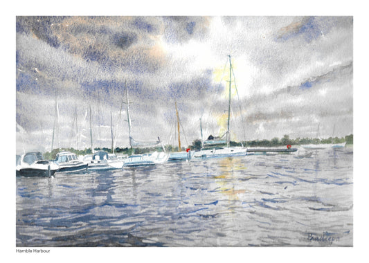 Hamble Harbour - Signed Art Print