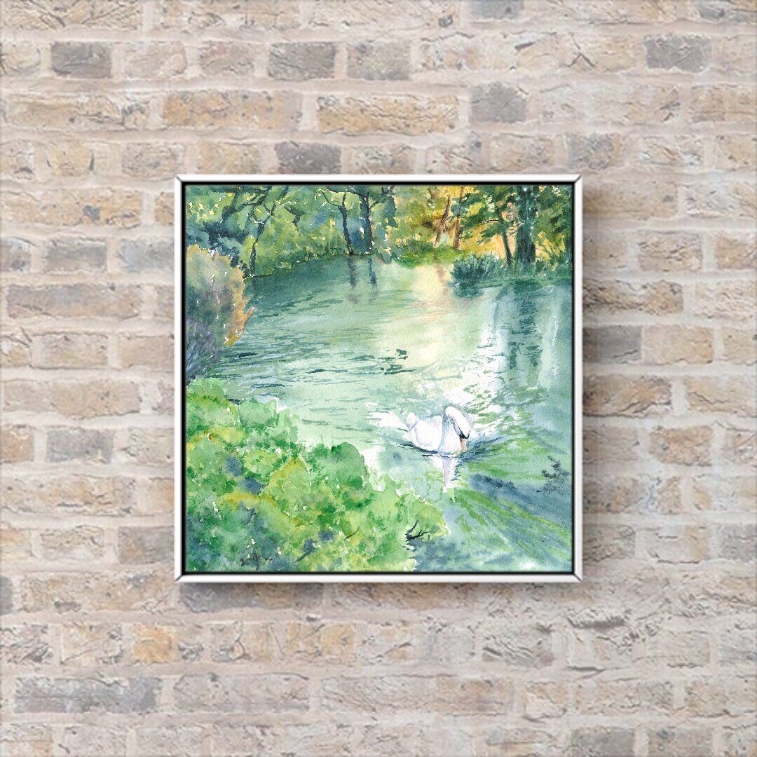 Itchen Beauty- 'Path of the Swan' - Original watercolour painting